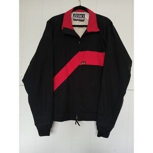 Vintage Zero Restriction Gore Tex Full Zip Golf Jacket Mens L Black Red Stripe